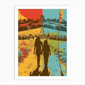 Two People Walking Down A Path Art Print