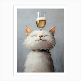 Cat Balances Wine 8 Art Print