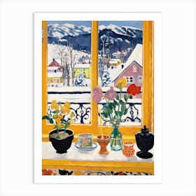 The Windowsill Of Banff   Canada Snow Inspired By Matisse 3 Art Print