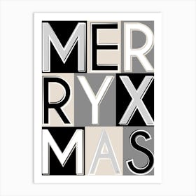 Merry Xmas typography Art Print