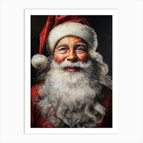 Santa A Portrait Of Joy Poster Art Print