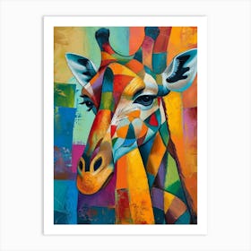 Abstract Geometric Giraffes 7 Art Print