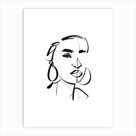 Minimalist Portrait Of A Woman 1 Art Print