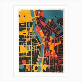 Flushing New York Colourful Silkscreen Illustration 1 Art Print