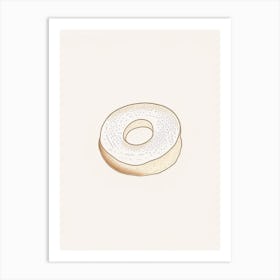 Salt Bagel Minimalist Line 1 Art Print