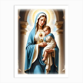 Virgin Mary and Baby Jesus Poster Art Print