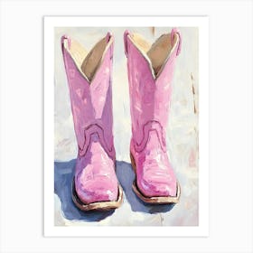 Pink Cowboy Boots 8 Art Print