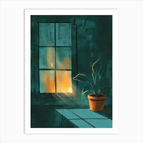 Window With A Plant 2 Art Print