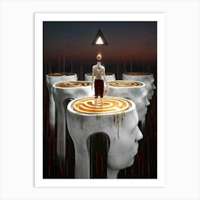 Man Standing In A Maze Art Print