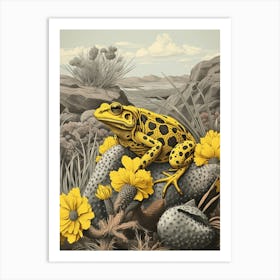 Golden Poison Frog Vintage Botanical 4 Art Print