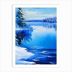 Frozen Lake Waterscape Impressionism 1 Art Print