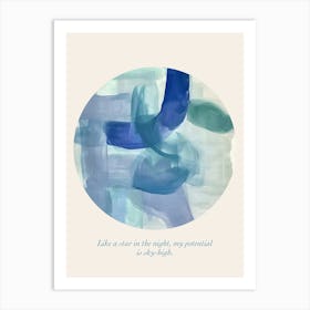 Affirmations Like A Star In The Night, My Potential Is Sky High Art Print