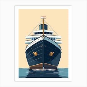 Titanic Ship Modern Minimalist Illustration 3 Art Print