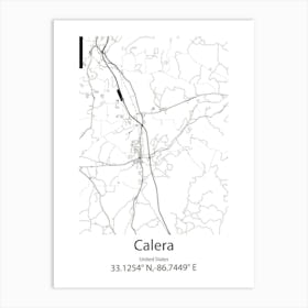 Calera,United States Minimalist Map 1 Art Print