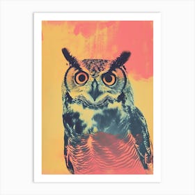 Retro Pop Art Owl 1 Art Print