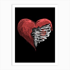 Skeleton Heart Art Print