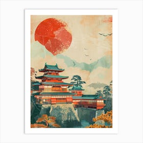 Kanazawa Castle Japan Mid Century Modern 1 Art Print