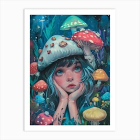 Mushroom Girl 3 Art Print