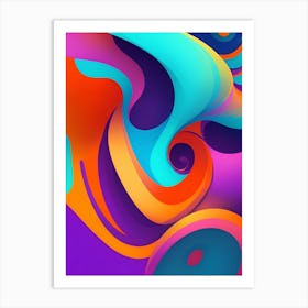 Abstract Colorful Waves Vertical Composition 90 Art Print