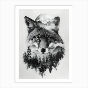 Wolf In The Forest 6 Art Print