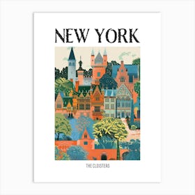 The Cloisters New York Colourful Silkscreen Illustration 1 Poster Art Print