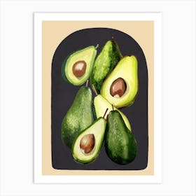 Avocado Watercolor Art 1 Art Print