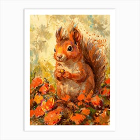 Squirrel In Autumn 1 Art Print