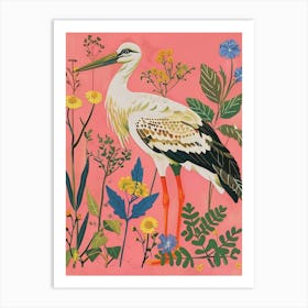Spring Birds Stork 3 Art Print