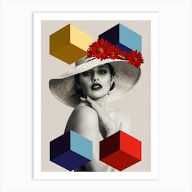 Woman In A Hat 4 Art Print