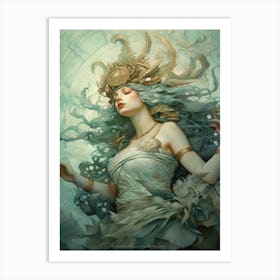 Athena Surreal Mythical Painting 3 Art Print