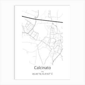 Calcinato,Italy Minimalist Map Affiche