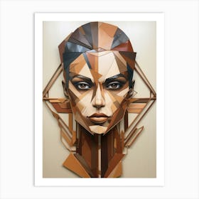 Abstract Geometric Lady Portrait 10 Art Print