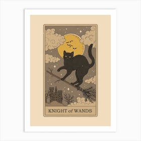 Knight Of Wands   Cats Tarot Art Print