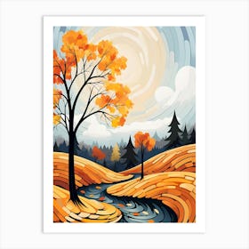 Autumn Landscape Painting Art Print