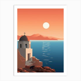 sunset in Santorini Art Print