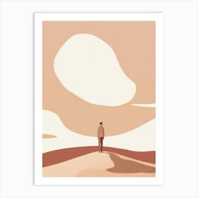 Man Walking In The Desert Art Print