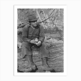 Lumberjack Eats Lunch, Long Bell Lumber Company, Cowlitz County, Washington By Russell Lee Art Print