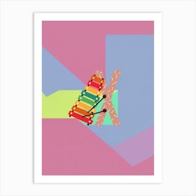 Kids Initials X Art Print