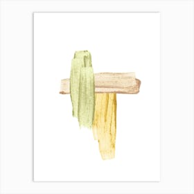 Yellow And Green Brush strokes Art Print