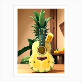 Pineapple Guitar Art Print