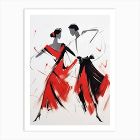 Flamenco Dancers Style Abstract Art Print