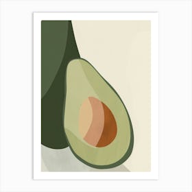 Avocado Close Up Illustration 7 Art Print