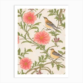 Mockingbird William Morris Style Bird Art Print