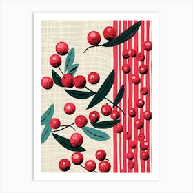 Cranberries Fruit Summer Illustration 4 Art Print