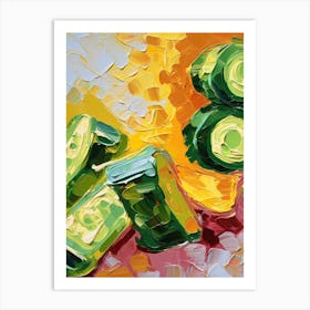 Cucumbers Oil Painting 3 Art Print