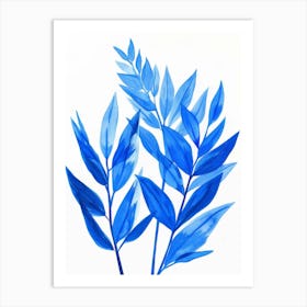 Blue Leaves 24 Art Print