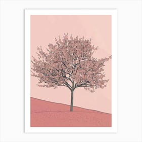 Cherry Tree Minimalistic Drawing 3 Art Print