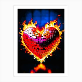 Flaming Heart Art Print