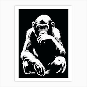 Thinker Monkey Stencil Street Art 2 Art Print