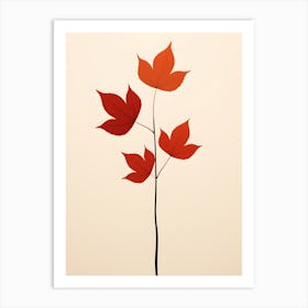 Minimalist Autumn Leaves Art Print